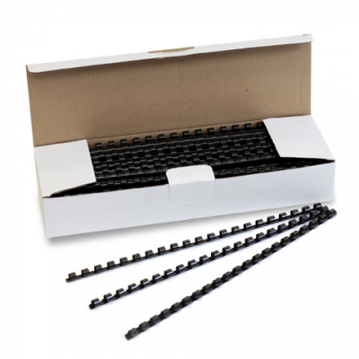 21 RING PLASTIC BINDING COMBS - 12MM BLACK